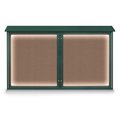 United Visual Products Double Door Enclosed Radius EZ Tack Board, 60"x36", Bronze/Grey UV7004EZ-GREY-BRONZE